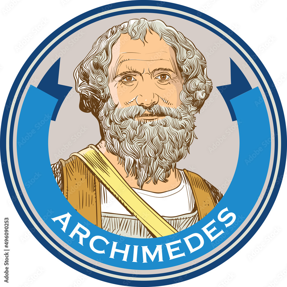 Archimedes portrait. Ancient greek philosopher - obrazy, fototapety, plakaty 