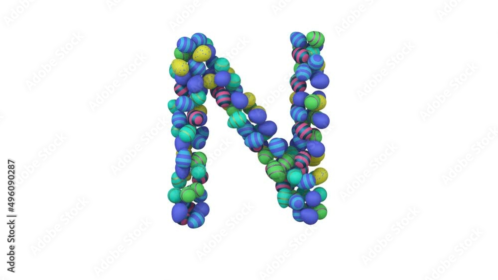 Easter Egg Themed Font Letter N Easter Egg Themed Font Letter N