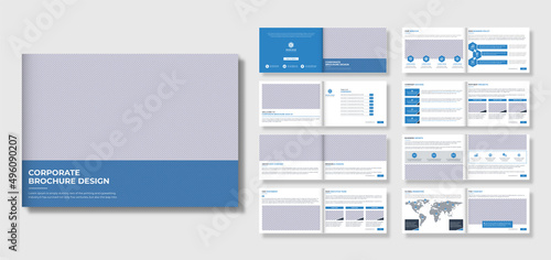 Photography Corporate business 16 page bifold brochure design template.