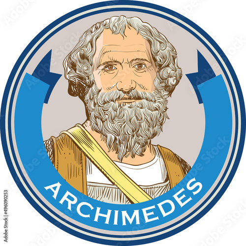 Archimedes portrait. Ancient greek philosopher