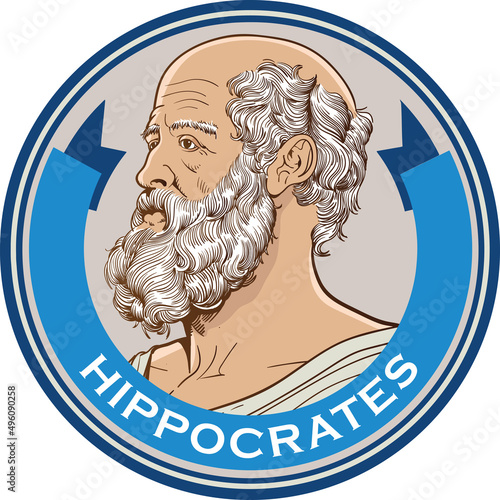 Hippocrates portrait. Father of medicine