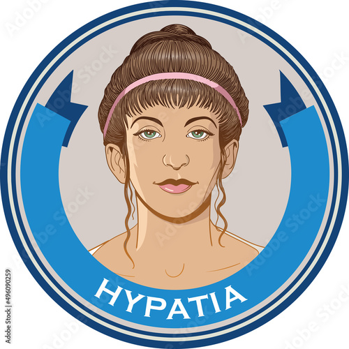 Hypatia portrait. ancient greek female philosopher photo