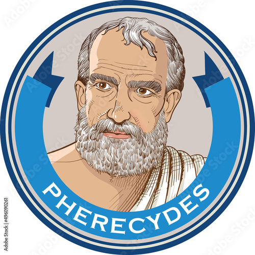 Pherecydes portrait. Ancient greek philosopher