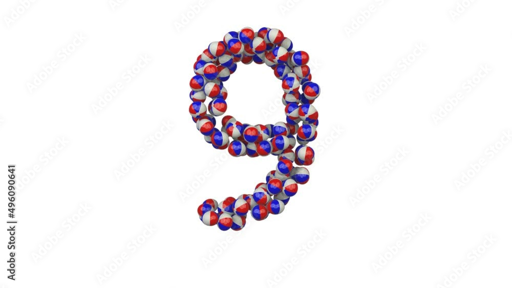 Beach Ball Themed Font Number 9 Beach Ball Themed Font Number 9