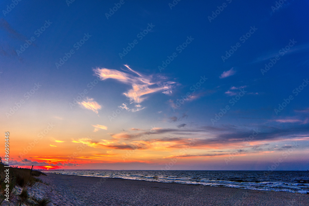 Shore at sunset - Baltic Sea, Poland Shore at sunset - Baltic Sea, Poland