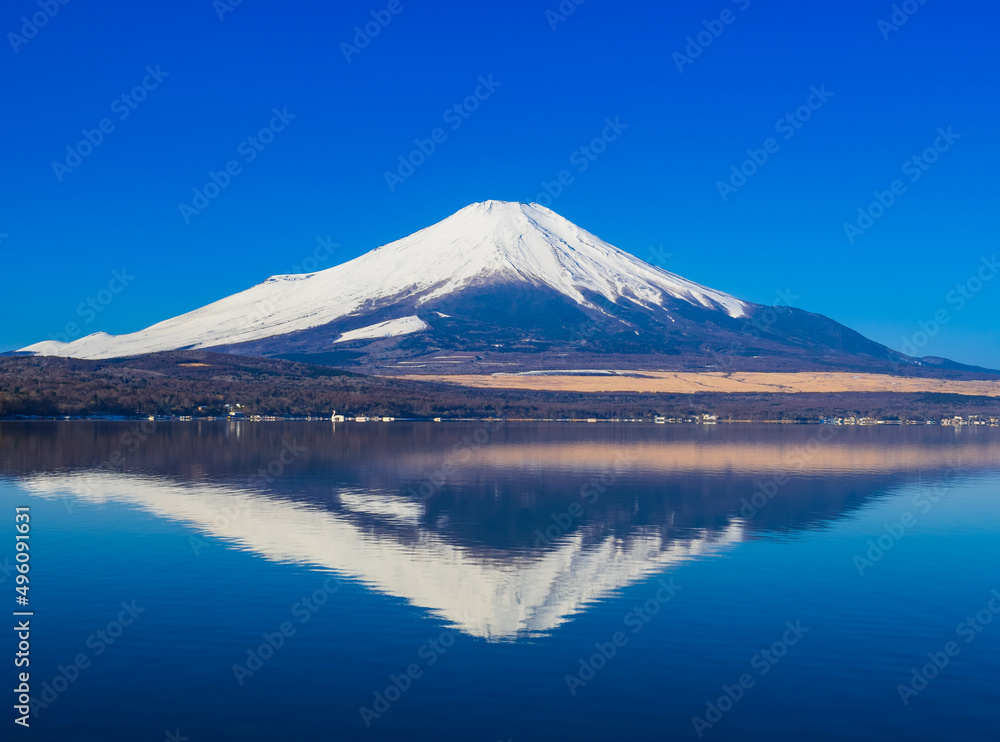 山中湖から眺める逆さ富士