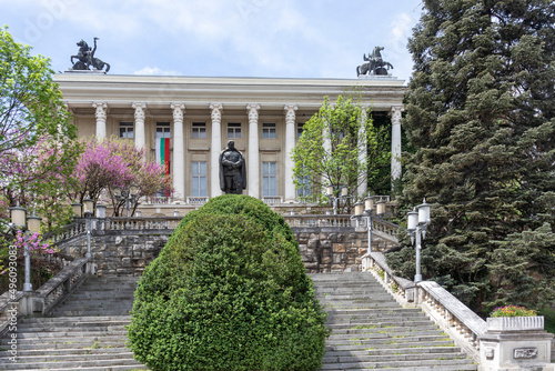 Typical street in town of Gabrovo, Bulgaria photo