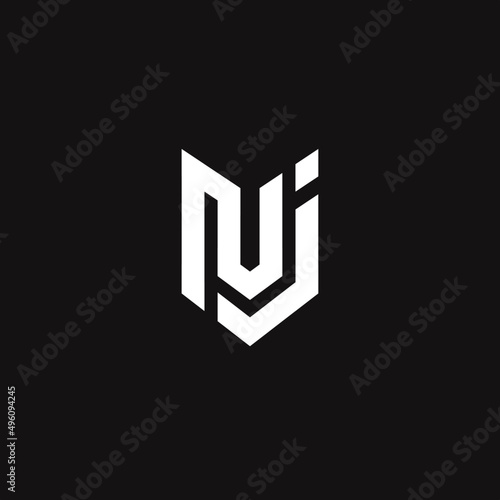 Initial letter NJ logo template design