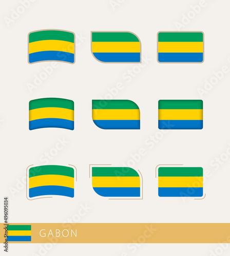 Free Download Vector flags of Gabon, collection of Gabon flags. - GFXLoad