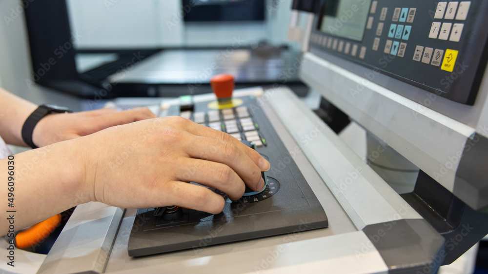 Man hand working on control panel Man hand working on control panel