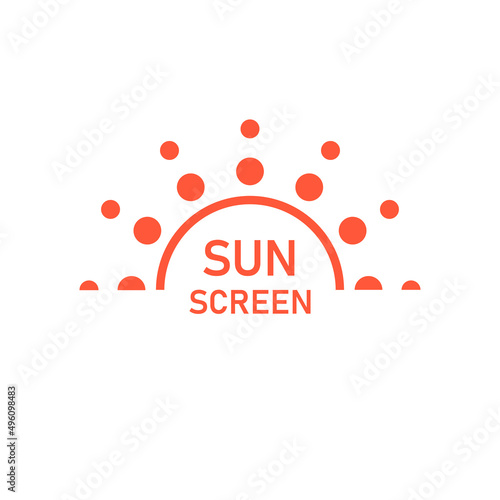 Sunscreen icon. SPF control, sun block UV UVB. Vector
