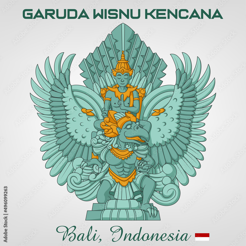 Vetor De Statue Of Garuda Wisnu Kencana Cartoon Bali Indonesia Vector