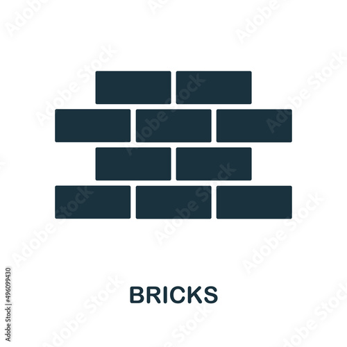 Bricks icon. Simple element from construction collection. Creative Bricks icon for web design, templates, infographics and more
