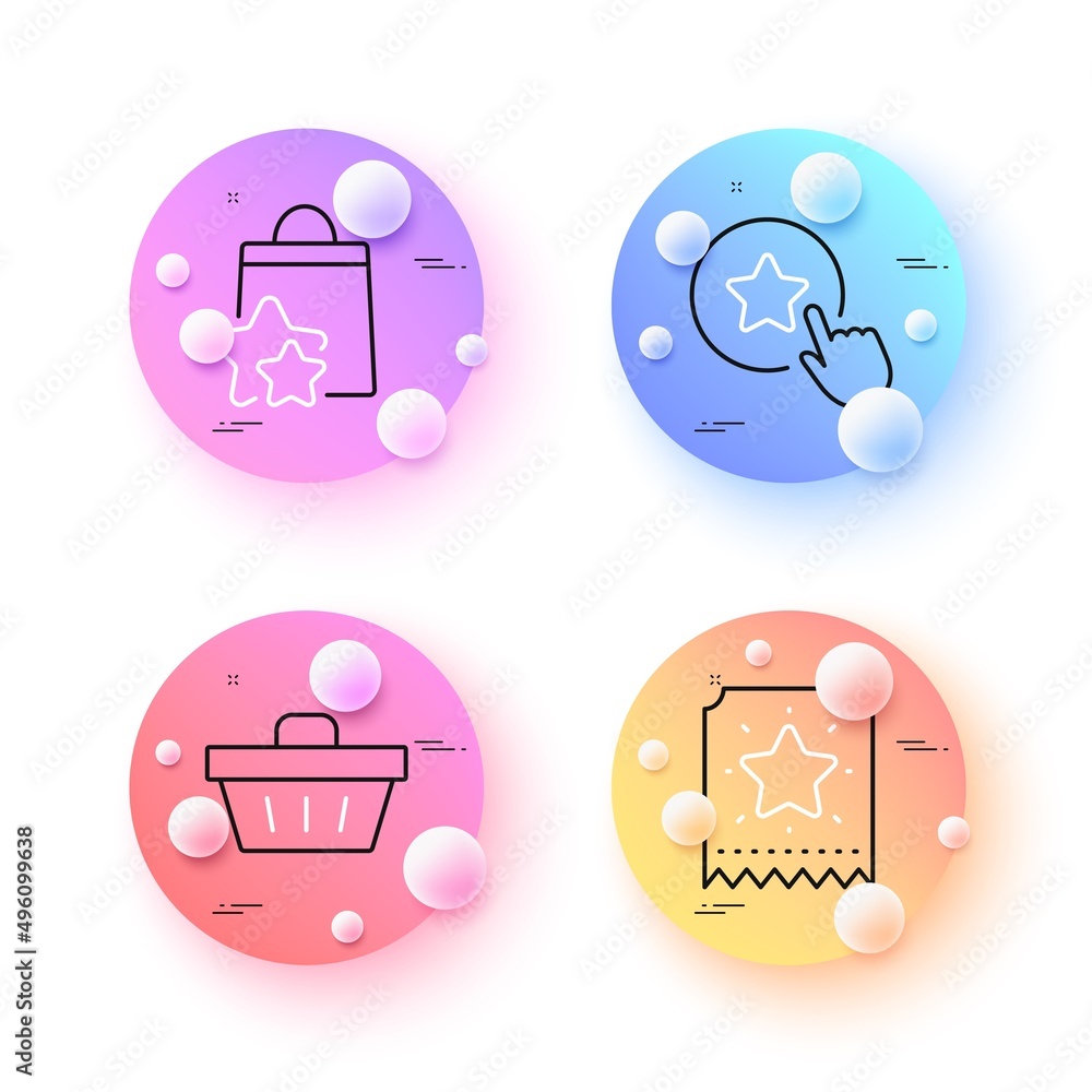 Loyalty ticket, Loyalty points and Shopping basket minimal line icons. 3d spheres or balls buttons. For web, application, printing. Bonus star, Bonus bags, Sale offer. Vector Loyalty ticket, Loyalty points and Shopping basket minimal line icons. 3d spheres or balls buttons. For web, application, printing. Bonus star, Bonus bags, Sale offer. Vector