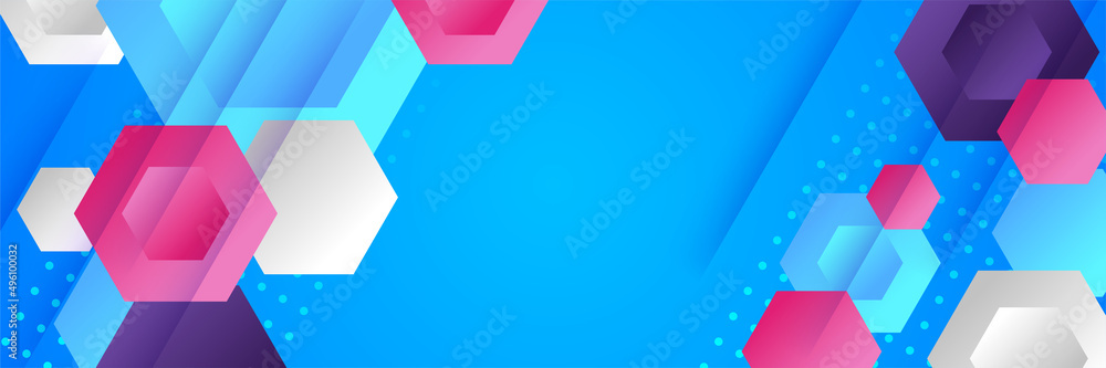 Modern blue geometrical abstract banner background. Business or technology presentation design template, brochure or flyer pattern, or geometric web banner Modern blue geometrical abstract banner background. Business or technology presentation design template, brochure or flyer pattern, or geometric web banner