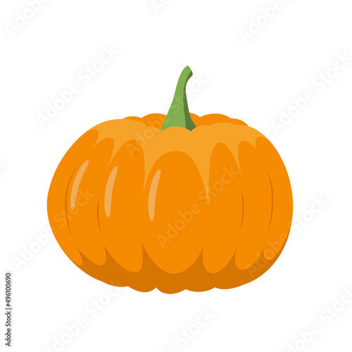 Pumpkin. Orange pumpkin, fall, Halloween. Flat, vector