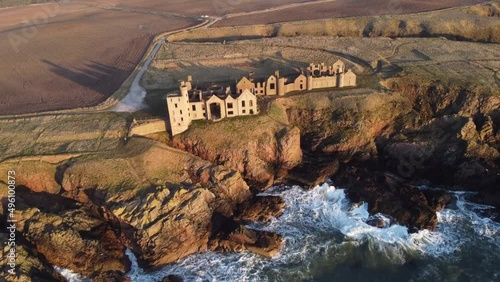 Slain's Castle and cliffs around Scotland Bay photo