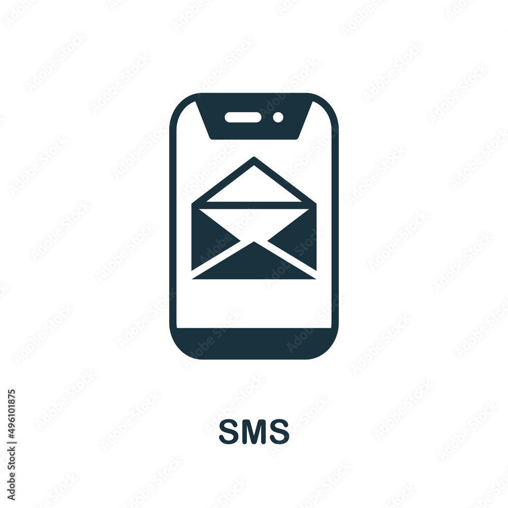 Sms icon. Monochrome simple Sms icon for templates, web design and infographics Sms icon. Monochrome simple Sms icon for templates, web design and infographics