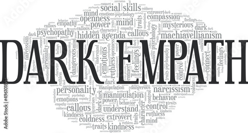 Dark Empath conceptual vector illustration word cloud isolated on white background.
