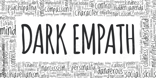 Dark Empath conceptual vector illustration word cloud isolated on white background.