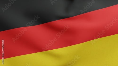 National flag of Germany waving 3D Render  Flagge Deutschlands with national colours of Germany  German Confederation and Weimar Republic  Federal Republic of Germany flag