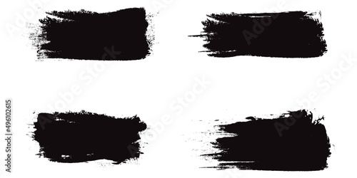 Black brush stroke set isolated on background. Collection of trendy brush stroke vector for black ink paint  grunge backdrop  dirt banner  watercolor design and dirty texture. Brush stroke vector