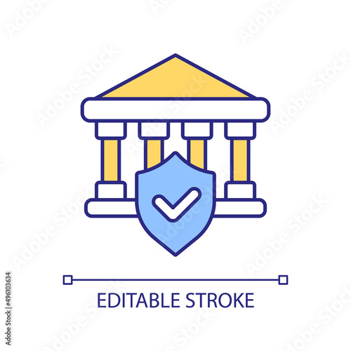 Ancient architecture conservation RGB color icon. Protection strategy for culture. Heritage. Isolated vector illustration. Simple filled line drawing. Editable stroke. Arial font used