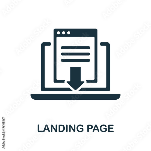 Landing Page icon. Monochrome simple Landing Page icon for templates, web design and infographics