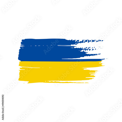 Abstract paint brush flag of Ukraine on transparent background. Vector grunge brush stroke with Ukraine republic flag. Abstract watercolor texture