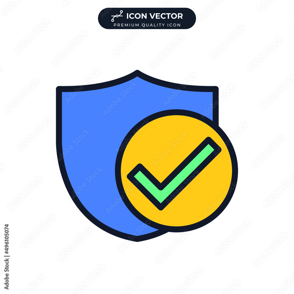 shield and check marks icon symbol template for graphic and web design collection logo vector illustration shield and check marks icon symbol template for graphic and web design collection logo vector illustration