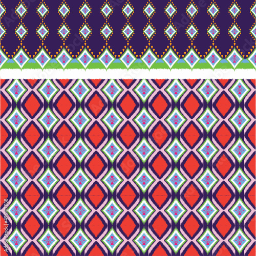 Ikat fabric style rug texture pattern ethnic ornamental stripes