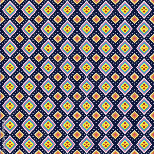 Ikat fabric style rug texture pattern ethnic ornamental stripes background