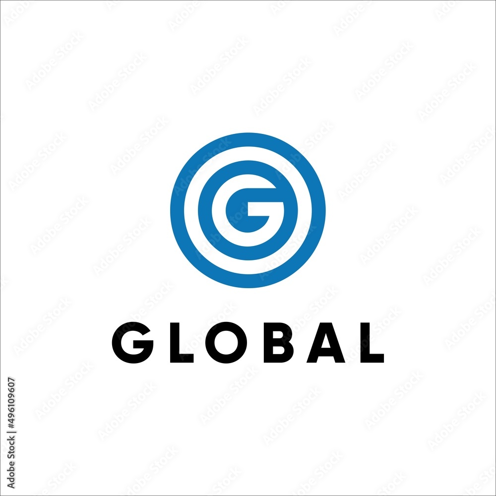 initials logo G in vector global shape