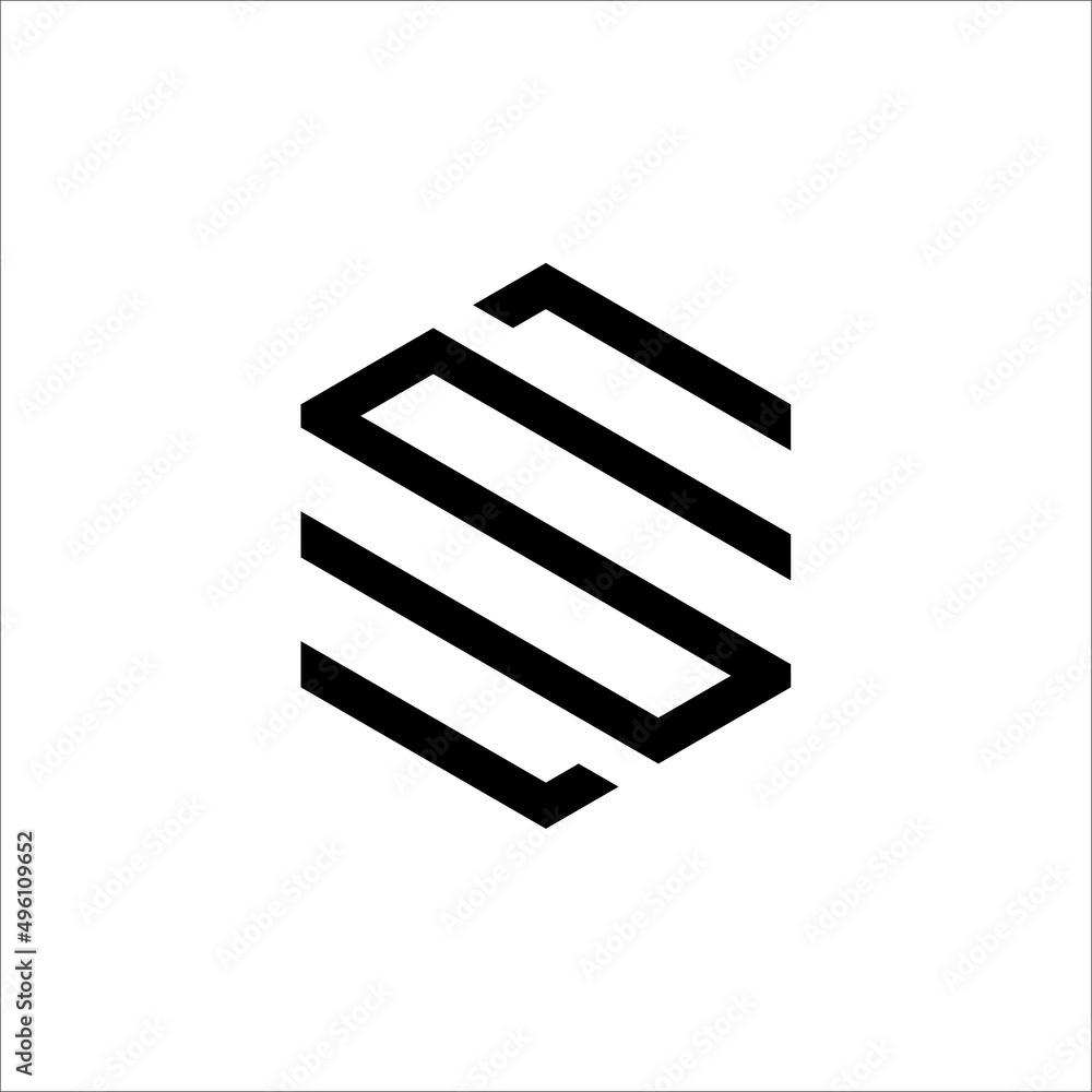 initials SM or MS in hexagon logo initials SM or MS in hexagon logo