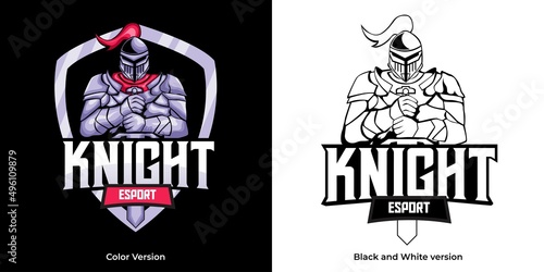 knight mascot esport logo design