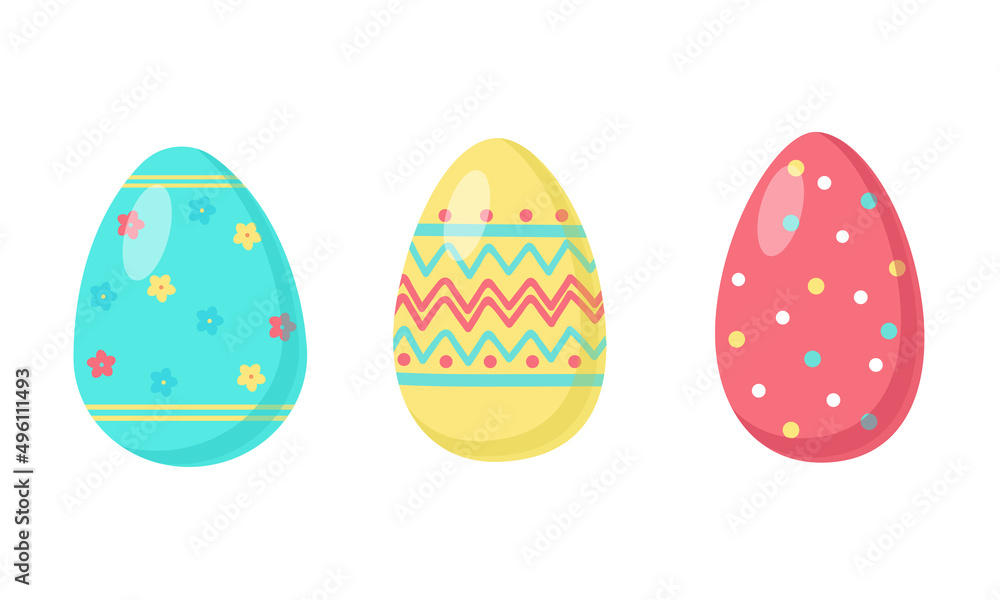 Easter eggs with ornament isolated on a white background. Vector illustration Easter eggs with ornament isolated on a white background. Vector illustration