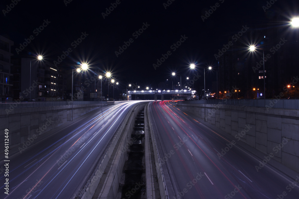 traffic in night traffic in night