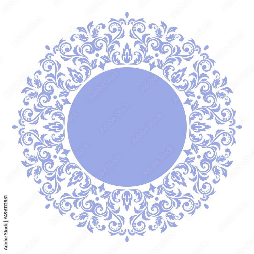 Decorative frame Elegant vector element for design in Eastern style, place for text. Floral blue and white border. Lace illustration for invitations and greeting cards Decorative frame Elegant vector element for design in Eastern style, place for text. Floral blue and white border. Lace illustration for invitations and greeting cards