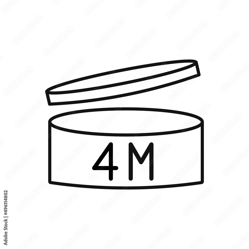 Expiration date 4 month icon. Period after opening symbol. Vector Illustration. Expiration date 4 month icon. Period after opening symbol. Vector Illustration.