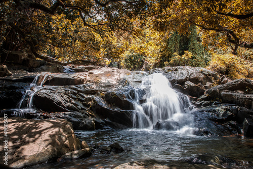 Waterfall in Autumn  Sunny day  Hong Kong  outdoor