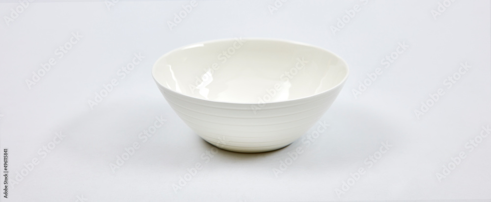 White ceramic bowl on white background White ceramic bowl on white background