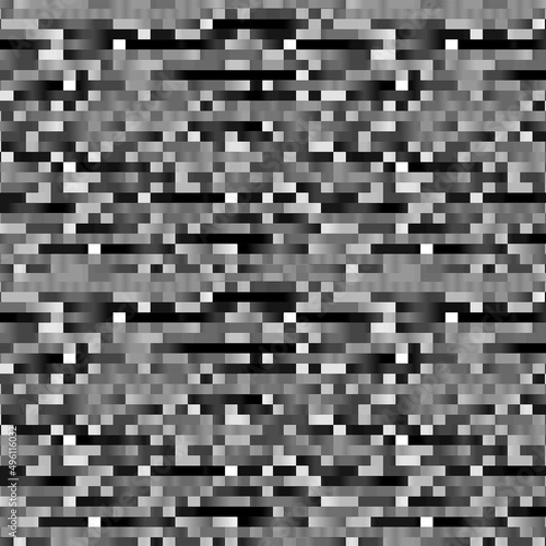 Fototapeta Naklejka Na Ścianę i Meble -  Pixel Grid Bright Black and White Pattern