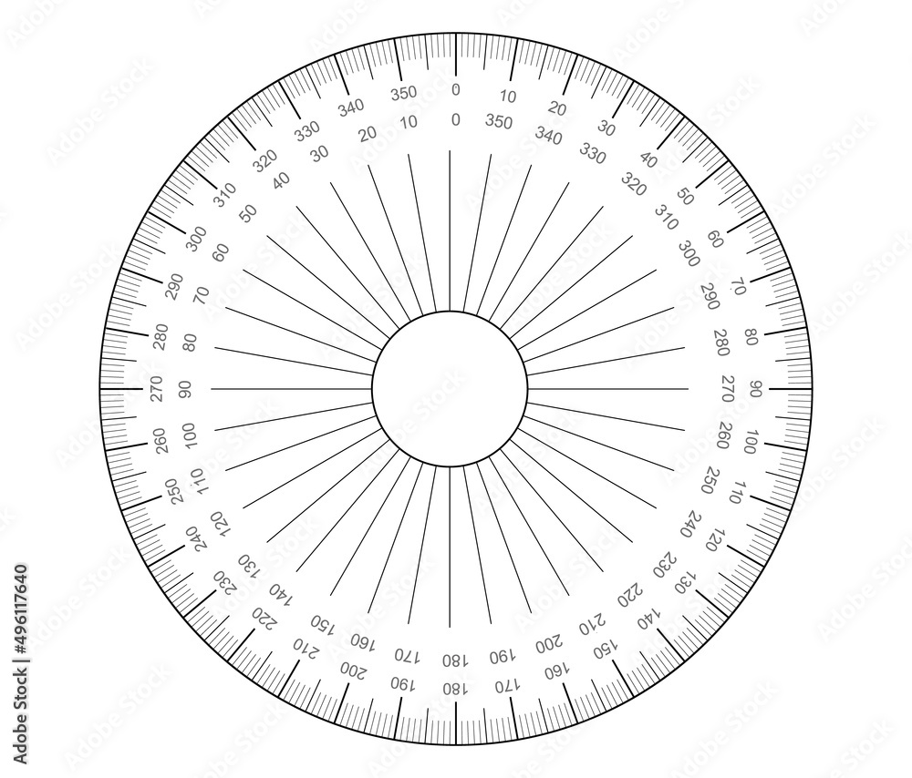 Protractor 360 Actual Size