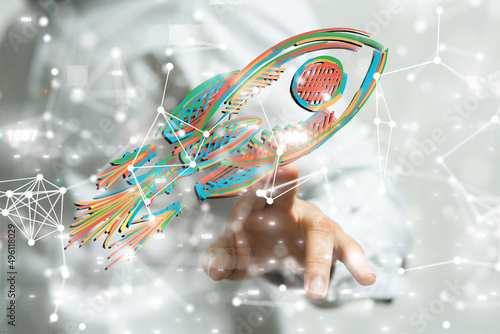 Neural network 3D illustrat...