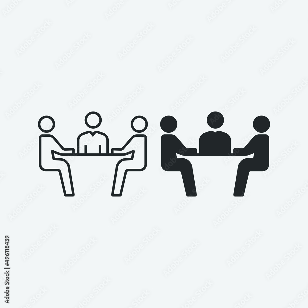 Meeting vector icon illustration sign
