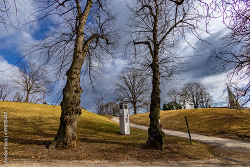 Canvas Print trees in the autumn, Stensparken, Oslo, Norway