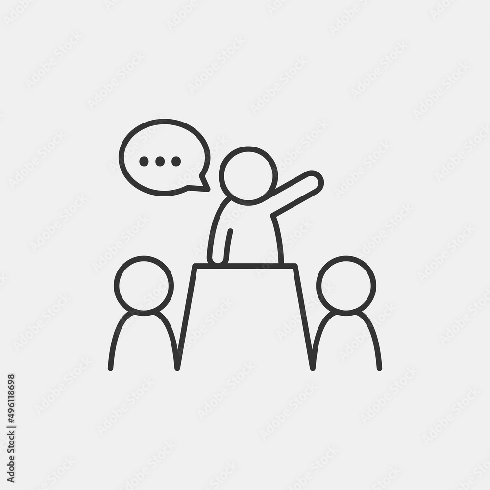 Fototapeta premium Meeting vector icon illustration sign