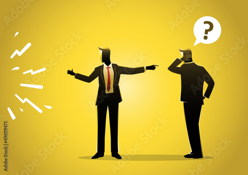 Bad habit blame other selfish manager concept
