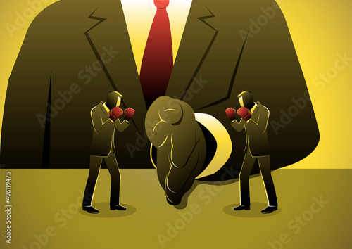 Businessman stop fighting concept