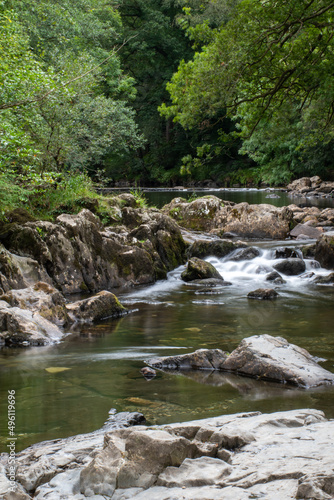 Fototapeta Naklejka Na Ścianę i Meble -  River Llugwy in Betws-y-Coed, Snowdonia, Wales
